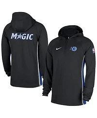 Nike Men's Black Orlando Magic Authentic On Court Zone Quarter-Zip Dri-fit Hoodie Jacket