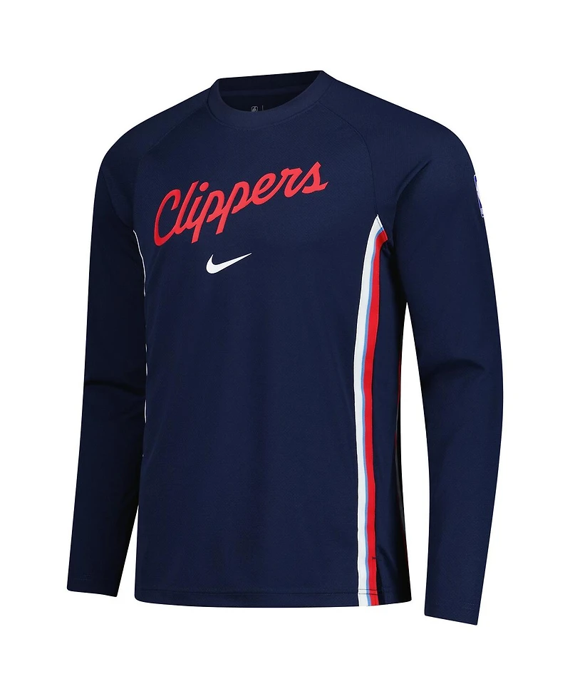 Nike Men's Navy La Clippers 2025/26 Authentic Pre-Game Legend Dri-fit Long Sleeve Shooting Shirt