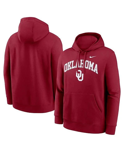 Nike Men's Crimson Oklahoma Sooners Club Fleece Arch Pullover Hoodie