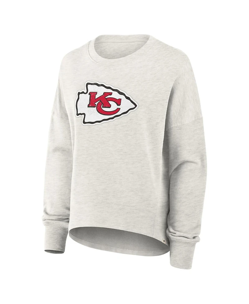 Fanatics Women's Heather Gray Kansas City Chiefs Oversized Hometown Pullover Sweatshirt