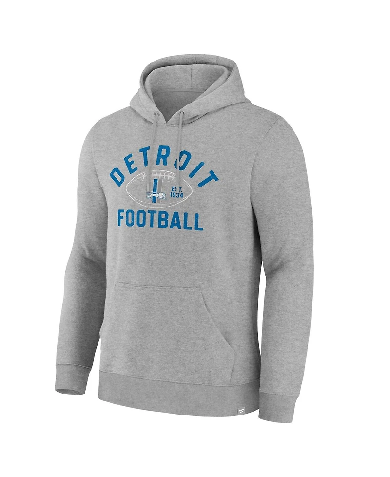 Fanatics Men's Heather Gray Detroit Lions Fumblerooski Legacy Pullover Hoodie