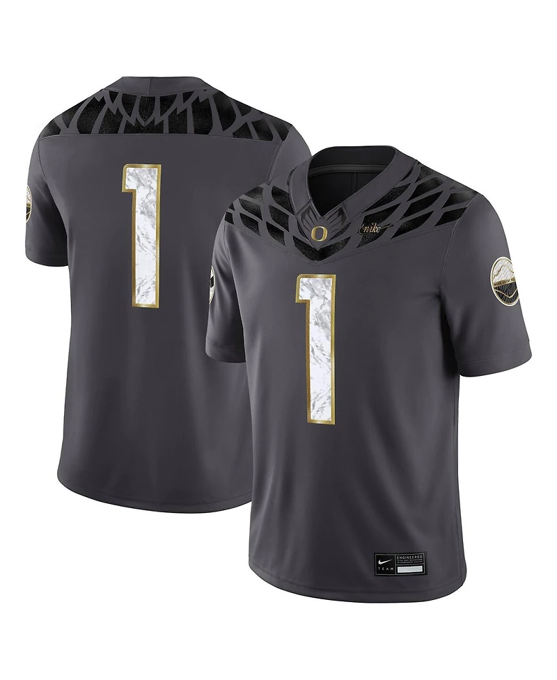 Nike Men's 1 Anthracite Oregon Ducks Shoe Duck Game Jersey