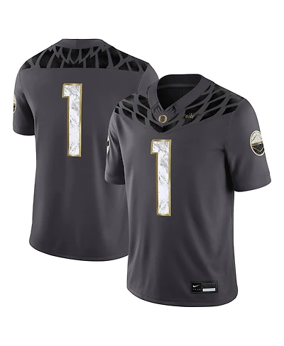 Nike Men's 1 Anthracite Oregon Ducks Shoe Duck Game Jersey