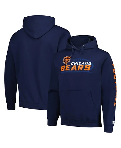Starter Men's Navy Chicago Bears Pullover Hoodie