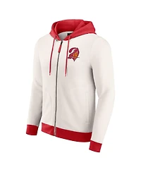 Darius Rucker Collection by Fanatics Men's Cream Tampa Bay Buccaneers Distressed Graphics Full-Zip Hoodie
