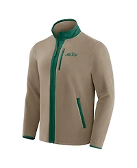 Darius Rucker Collection by Fanatics x Nfl Men's Tan New York Jets Heavyweight Polar Fleece Full-Zip Jacket