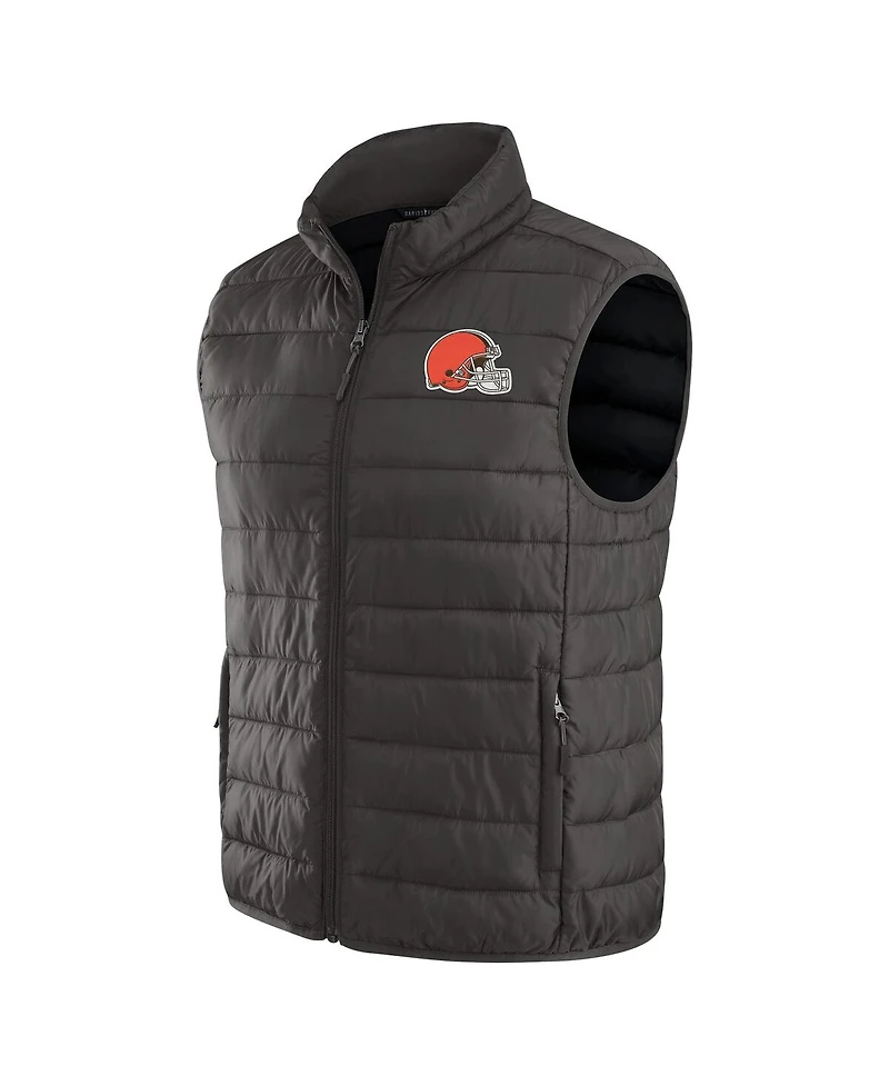 Darius Rucker Collection by Fanatics x Nfl Men's Black Cleveland Browns Packable Full-Zip Vest with Travel Bag