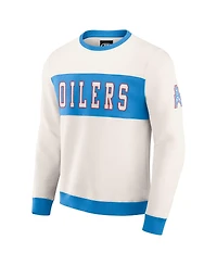 Darius Rucker Collection by Fanatics Men's Cream Tennessee Titans Colorblock Crewneck Sweatshirt