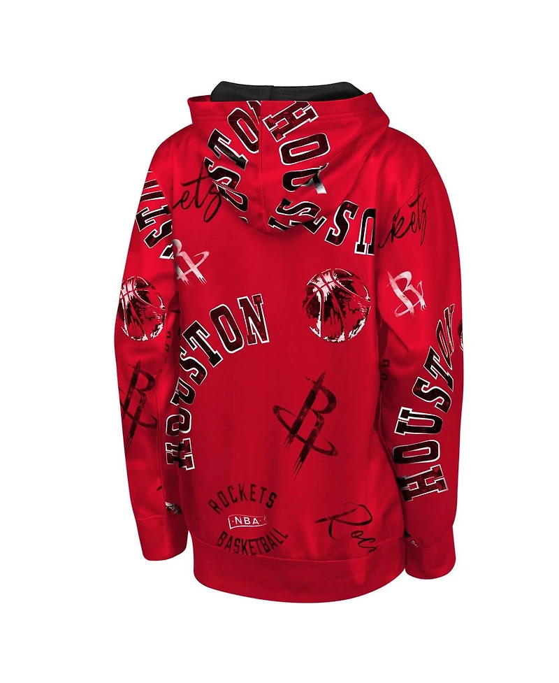 Outerstuff Big Boys and Girls Red Houston Rockets Moving Violation Hoodie