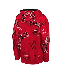 Outerstuff Big Boys and Girls Red Houston Rockets Moving Violation Hoodie