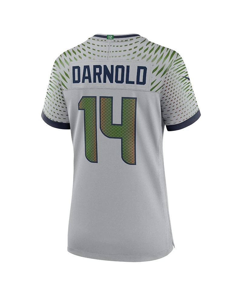 Nike Women's Sam Darnold Wolf Gray Seattle Seahawks 2025 Rivalries Collection Game Jersey