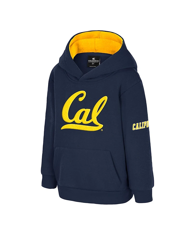 Colosseum Toddler Navy Cal Bears Big Logo Volume Fleece Pullover Hoodie