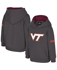 Colosseum Toddler Charcoal Virginia Tech Hokies Big Logo Volume Fleece Pullover Hoodie