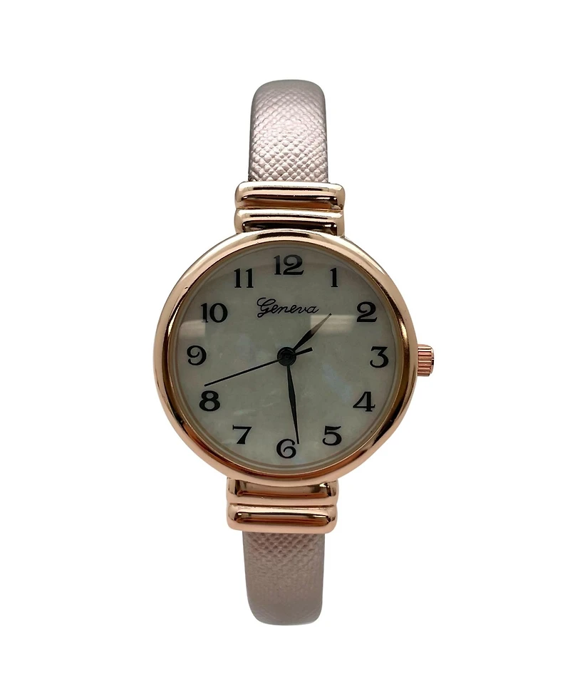 Olivia Pratt Metallic Colors Everyday Minimalist Bangle Women Watch, Rose Gold