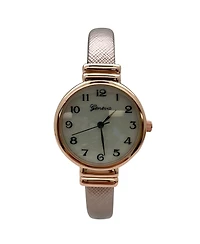 Olivia Pratt Metallic Colors Everyday Minimalist Bangle Women Watch, Rose Gold