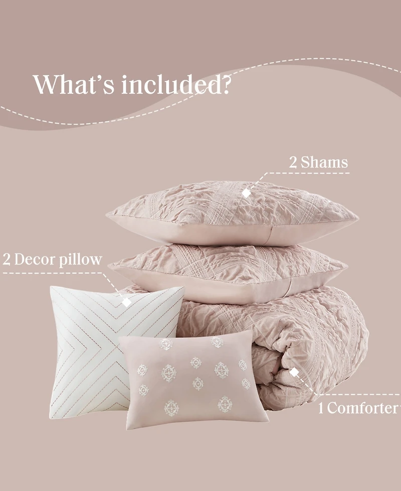 Madison Park Mona Sculpted Jacquard 5-Pc. Comforter Set