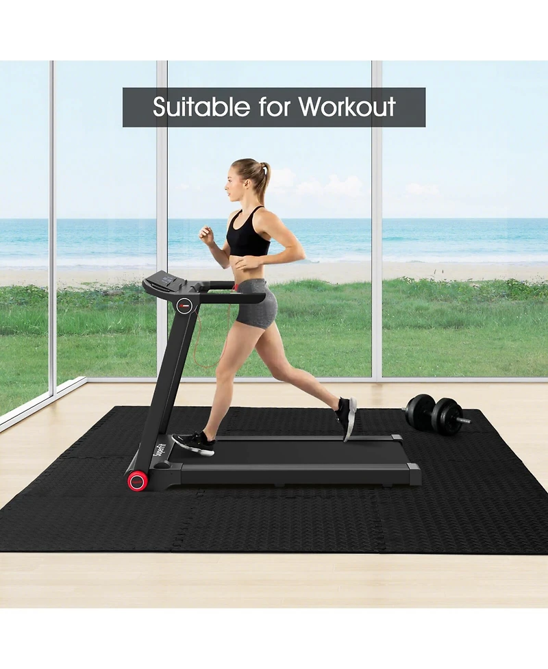 Hongge 12 Piece Puzzle Interlocking Flooring Mat with Waterproof Anti-Slip Surface