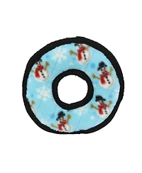 Tuffy Holiday Jr Ring Snowman 2 Pack , Durable Plush Squeaky Dog Toy