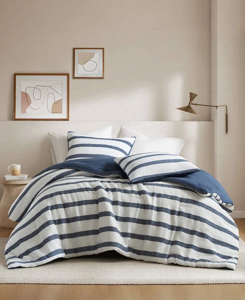 510 Design Merritt Yarn-Dyed Striped 3-Pc. Comforter Set, King/California King