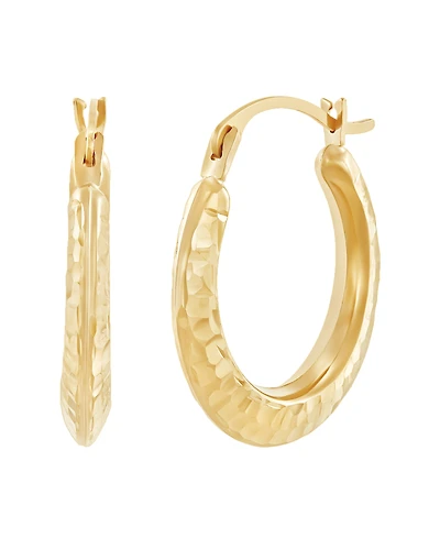 Macy's Polished Round Back to Back Hoop Earrings in 10K Yellow Gold