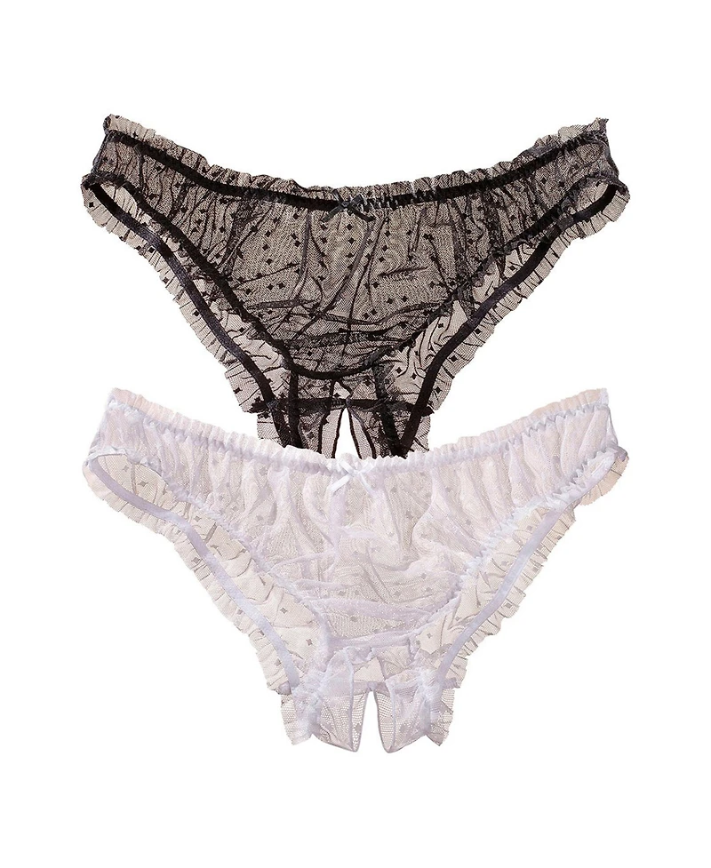 Lascana Women's 2 Pack Sheer Open Panties