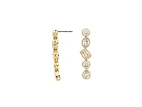 18K Gold-Plated Bezel Set Multi-Shape Cz Drop Earrings