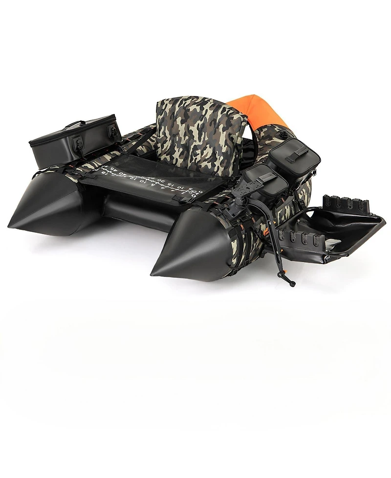 Portable Inflatable Fishing Boat with 3 Detachable Storage Boxes for Outdoor Use