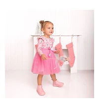 Sweet Wink Toddler Girls Nutcracker Trellis Christmas Long Sleeve Tutu Dress