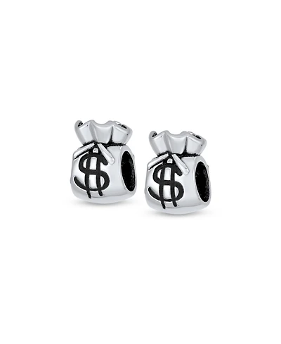 Bling Jewelry Set of 2 Good Luck Money Bag Charm Bead Sterling Silver for European Bracelet