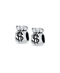Bling Jewelry Set of 2 Good Luck Money Bag Charm Bead Sterling Silver for European Bracelet