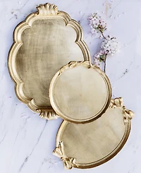 Vietri Florentine Wooden Accessories Bow Round Tray