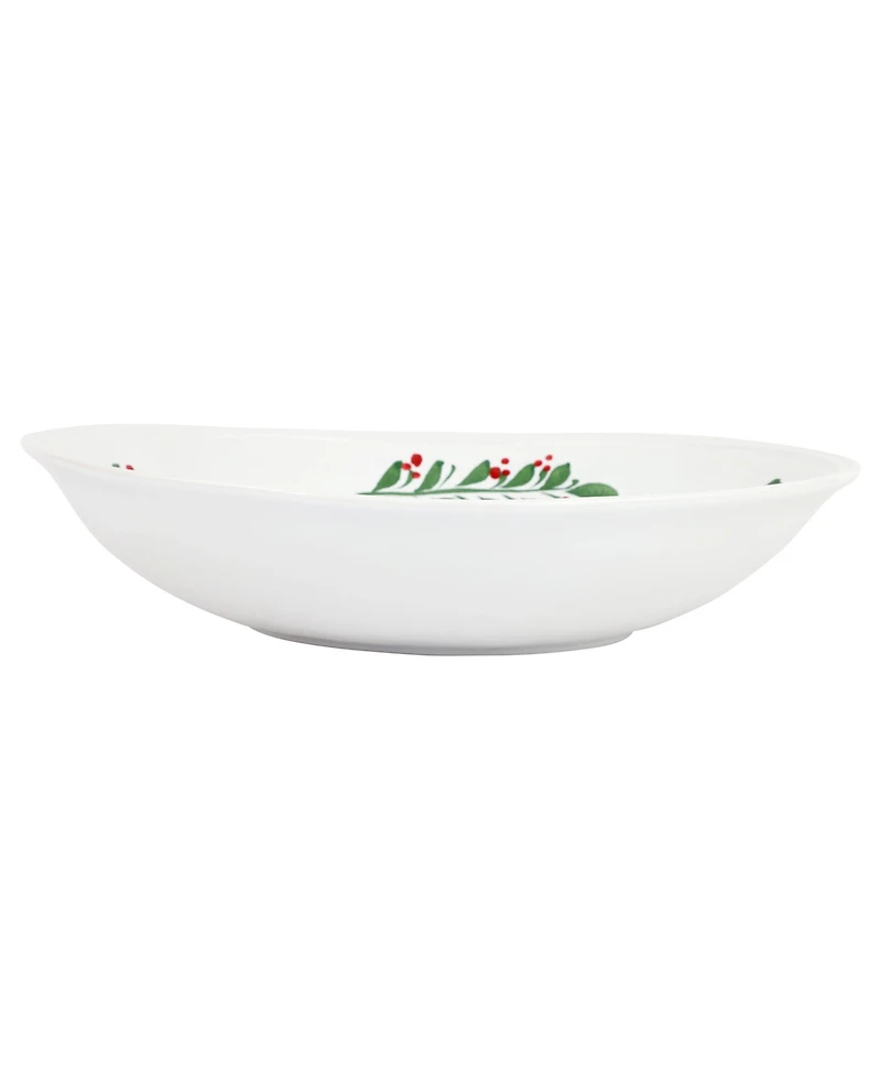 Vietri Aria Holiday Shallow Oval Bowl