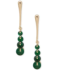 Anne Klein Cubic Zirconia Dynamic Gold-Tone Linear Earrings