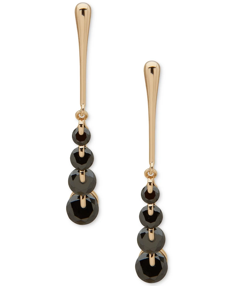 Anne Klein Cubic Zirconia Dynamic Gold-Tone Linear Earrings