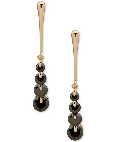 Anne Klein Cubic Zirconia Dynamic Gold-Tone Linear Earrings