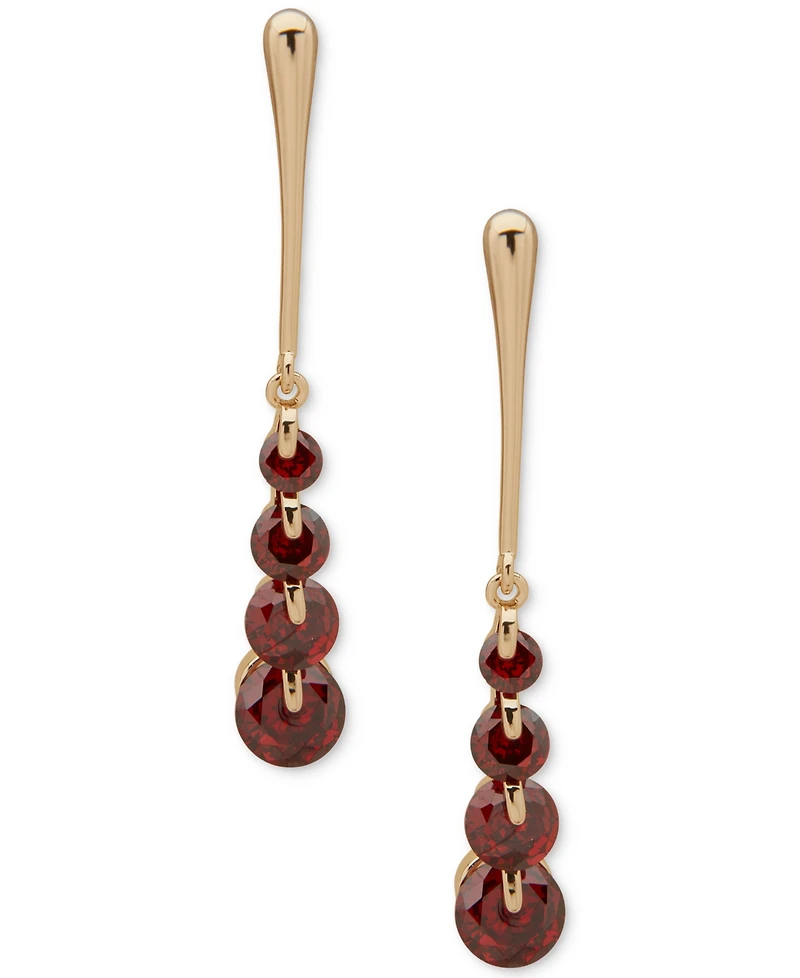 Anne Klein Cubic Zirconia Dynamic Gold-Tone Linear Earrings