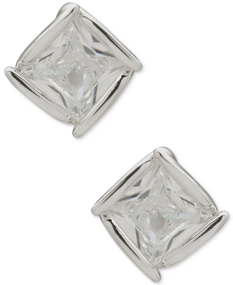 Anne Klein Cubic Zirconia Silver-Tone Drama Stud Earrings