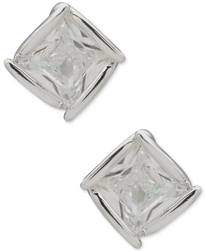 Anne Klein Cubic Zirconia Silver-Tone Drama Stud Earrings