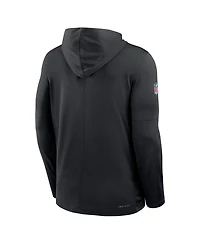 Nike Men's Black New York Jets 2025 Rivalries Collection Sideline Dri-fit Long Sleeve Hoodie T-Shirt