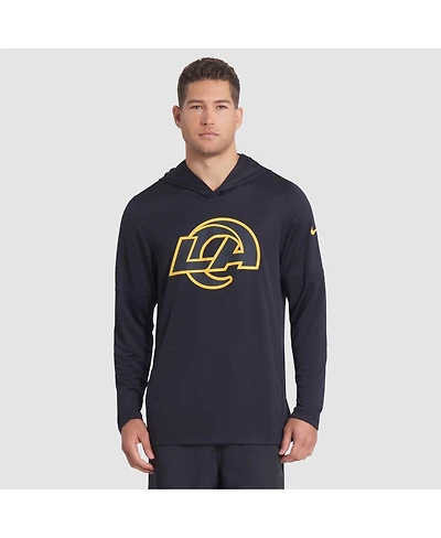 Nike Men's Midnight Blue Los Angeles Rams 2025 Rivalries Collection Sideline Dri-fit Long Sleeve Hoodie T-Shirt