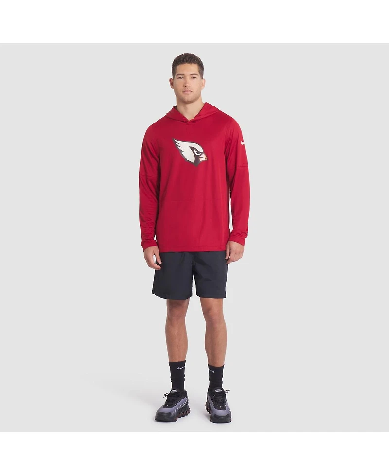 Nike Men's Red Arizona Cardinals 2025 Rivalries Collection Sideline Dri-fit Long Sleeve Hoodie T-Shirt