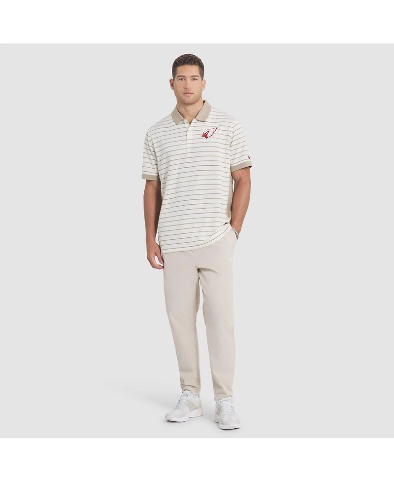 Nike Men's Natural Arizona Cardinals 2025 Rivalries Collection Sideline Victory Striped Dri-fit Polo Shirt