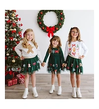 Sweet Wink Baby Girls Gingerbread Cutie Christmas Long Sleeve Shirt