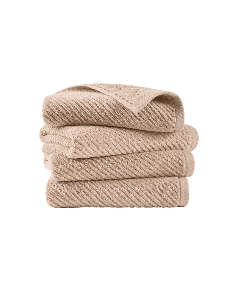 Madison Park Diagonal Ribbed Cotton 4-Pc. Hand Towel Set