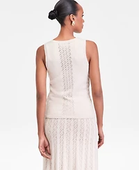 I.n.c. International Concepts Women's Crochet-Panel Sweater Vest, Macy's Exclusive