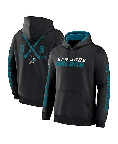 Fanatics Men's Black San Jose Sharks Big City Legacy Fleece Pullover Hoodie