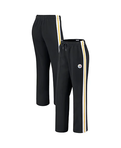 Wear by Erin Andrews Women's Black Pittsburgh Steelers color block Straight Leg Pants
