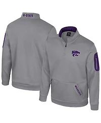 Colosseum Men's Grey Kansas State Wildcats Mainframe Quarter-Zip Fleece Jacket