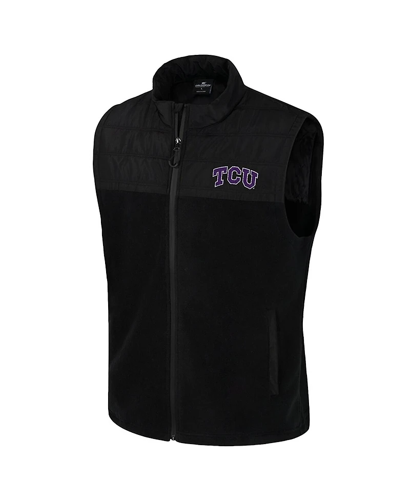 Colosseum Men's Black Tcu Horned Frogs Block the Sun Full-Zip Vest