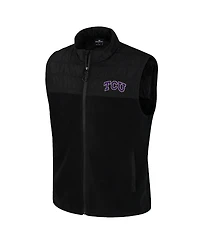 Colosseum Men's Black Tcu Horned Frogs Block the Sun Full-Zip Vest